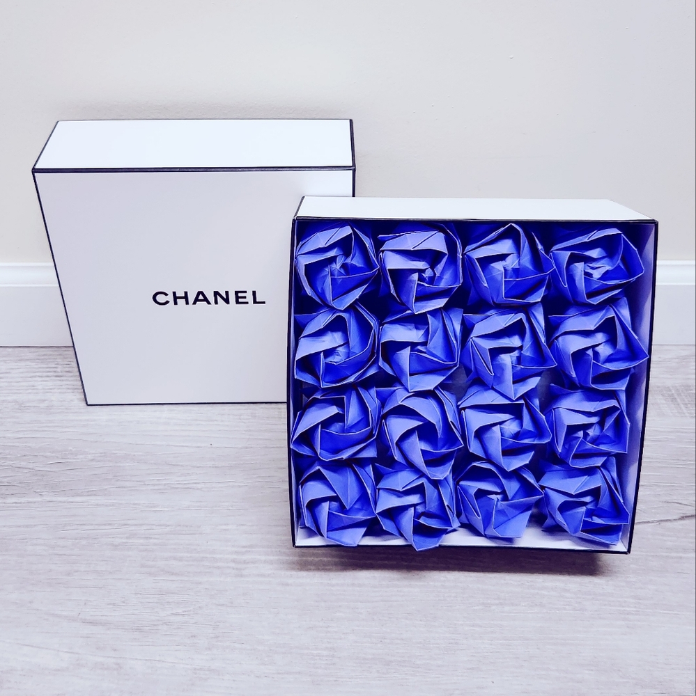 Origami Purple Roses in Chanel Gift Box